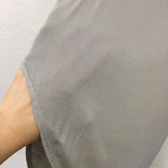 Final Touch Womens Small Taupe Gray Round Neck Top Relaxed Fit Short Sleeve - Picture 9 of 14